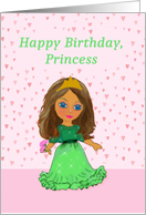 Happy Birthday, Princess, Doll Like, in Green Dress card