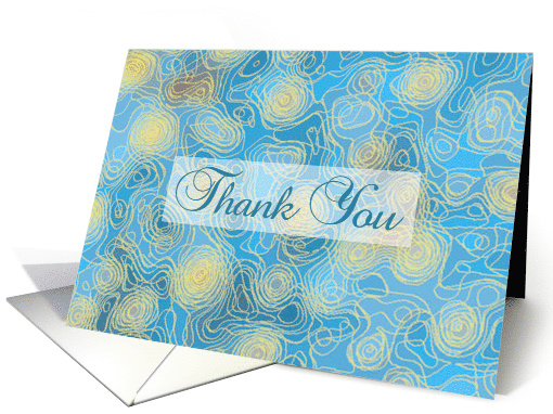 Thank You, Blank Inside, Modern Abstract Blue Rose card (999409)