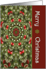 Merry Christmas Green and Red Wreath Like Kaleidoscope Blank Inside card