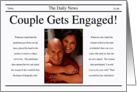 Newspaper Style Engagement Announcement Photo card