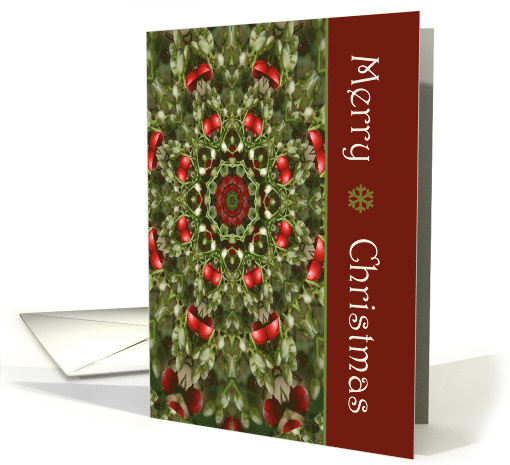 Green and Red Kaleidoscope Merry Christmas card (837395)
