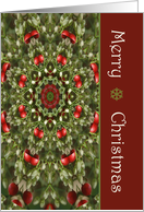 Green and Red Kaleidoscope Merry Christmas card