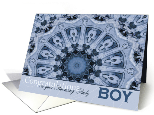 Congratulations Bouncing Baby Boy Blue Kaleidoscope card (847063)