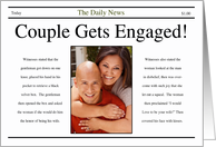 Newspaper Style Engagement Announcement Photo card