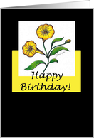 Happy Birthday yellow flower card