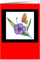 Purple flower Blank inside card