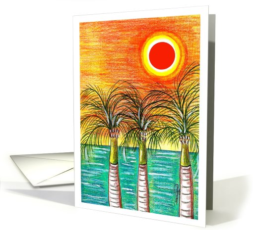 Sunset in paradise card (475325)