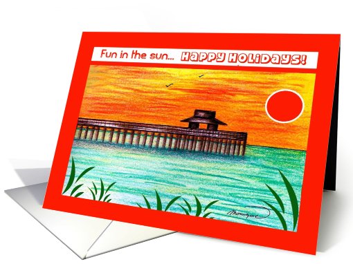 Fun in the sun Happy Holidays card (488983)