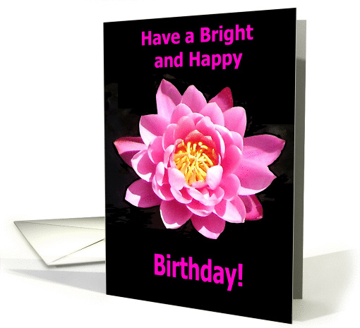 Pink Water Lily Birthday card (427616)