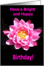 Pink Water Lily Birthday Card