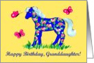 Blue Pony Birthday Card for Granddaughter card