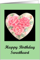3 Roses Sweetheart Birthday card