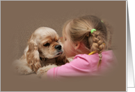 A Kiss Between Friends, little girl & dog card