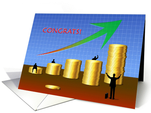 Growing business success chart, digital illustration. card (451135)
