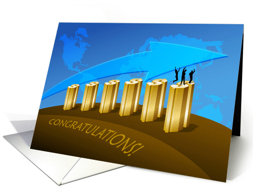 Growing business success chart, digital illustration. card (451137)