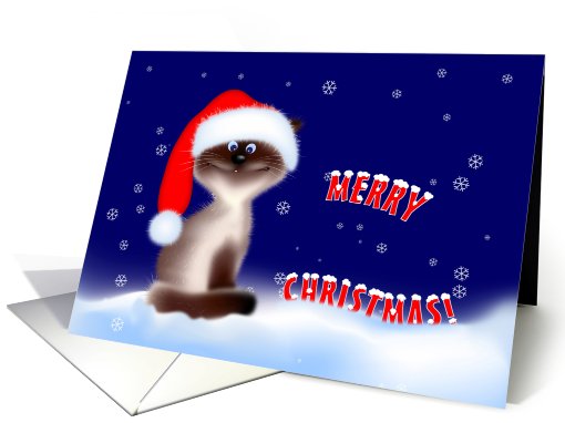 Christmas Cat in Santa Hat card (533427)