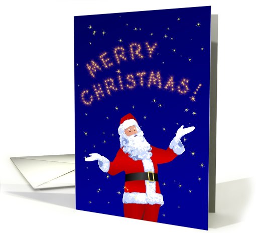 Santa Claus Playing With Stars card (533437)