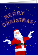 Santa Claus Playing With Stars card