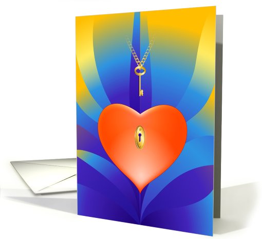 Lock Heart Valentine's Day Design card (558565)