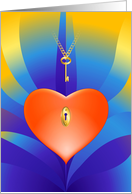 Lock Heart Valentine’s Day Design card