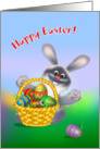 Easter Bunny With Egg Basket card