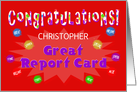 Congratulations, Great Report Card - Custom Name Card