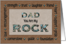 For Dad on Father’s Day - You Are My Rock card