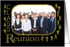 Class Reunion Golden and Black Invitation, Custom Photo card