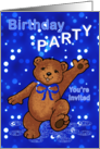 Birthday Party Teddy Bear Invitation card