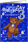 3rd Birthday Dancing Bear for Granddaughter card