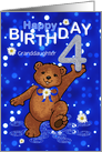 4th Birthday Dancing Bear for Granddaughter card