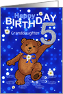 5th Birthday Dancing Bear for Granddaughter card