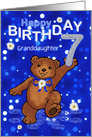 7th Birthday Dancing Bear for Granddaughter card