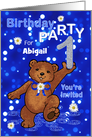 1st Birthday Teddy Bear Invitation for Girl, Custom Name card