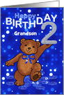 2nd Birthday Dancing Teddy Bear for Grandson card