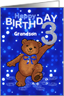 3rd Birthday Dancing Teddy Bear for Grandson card