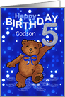 5th Birthday Dancing Teddy Bear for Godson card