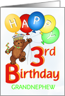 Happy 3rd Birthday Royal Bear Grandnephew card