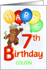 Happy 7th Birthday Royal Bear Cousin card