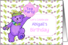 Teddy Bear Birthday Tea Party Invitation, Custom Name card