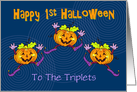Triplets First Halloween Happy Pumpkins card