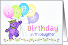 Birth Daughter Birthday Teddy Bear Princess card