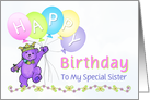 Sister Birthday Teddy Bear Princess card