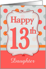 Daughter 13th Birthday Polka dots card