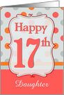 Daughter 17th Birthday Polka dots card