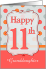 Granddaughter 11th Birthday Polka dots card