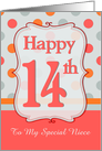 Niece 14th Birthday Polka dots card