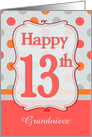 Grandniece13th Birthday Polka dots card