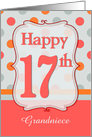 Grandniece17th Birthday Polka dots card