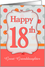 Great Granddaughter 18th Birthday Polka dots card